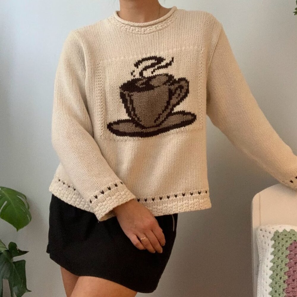 Cozy Coffee Knit Sweater - Picture 2 of 4